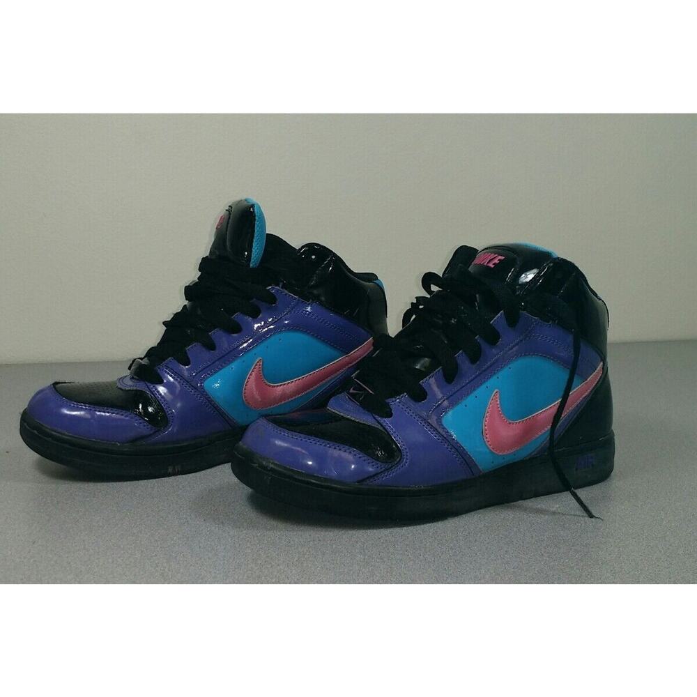 Nike Air 2008 Purple Black Pink Swoosh Turquoise Limited run High Tops  7.5 RARE